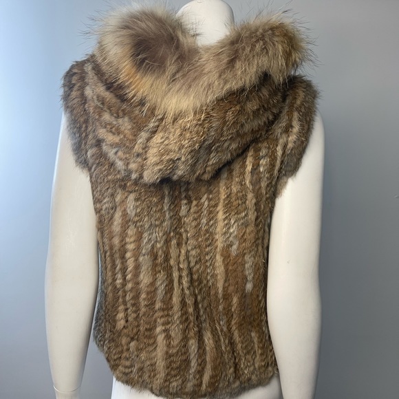 no brand Jackets & Blazers - Real Fur hooded vest Rabbit/ Raccoon